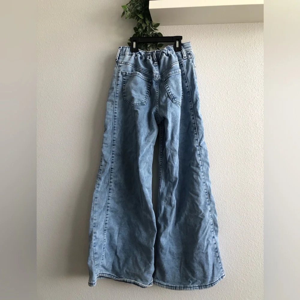 Gap Kids Light Blue Wide-Leg Jeans Elastic Waist Band XL/12